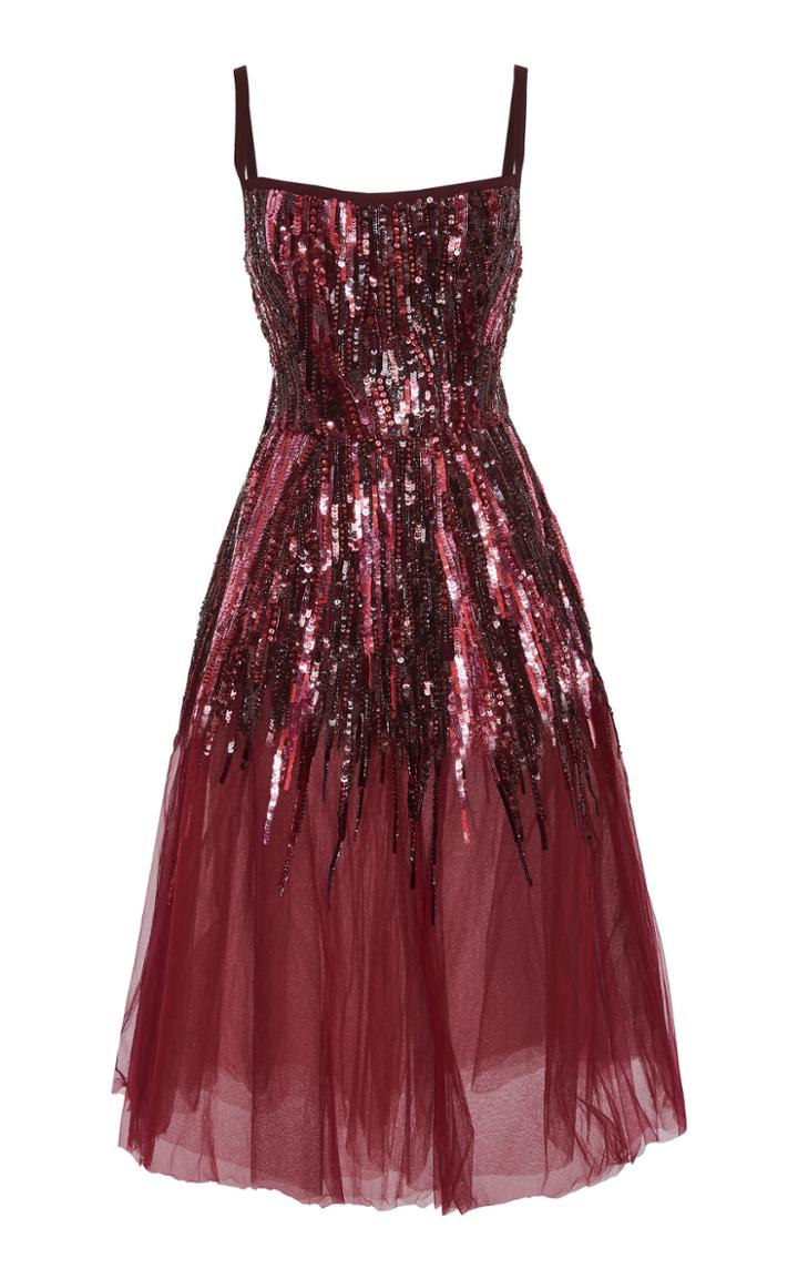 Elie Saab Sequin Embellished Tulle Cocktail Dress