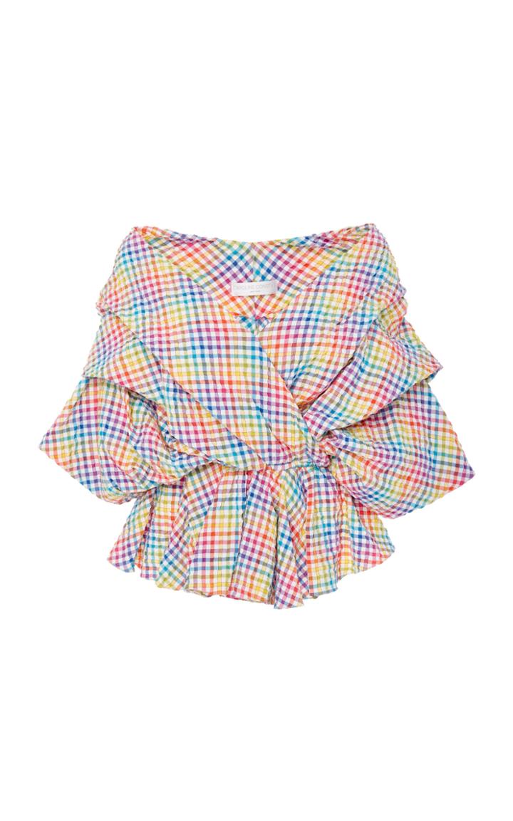 Caroline Constas Marcella Rainbow Gathered Top