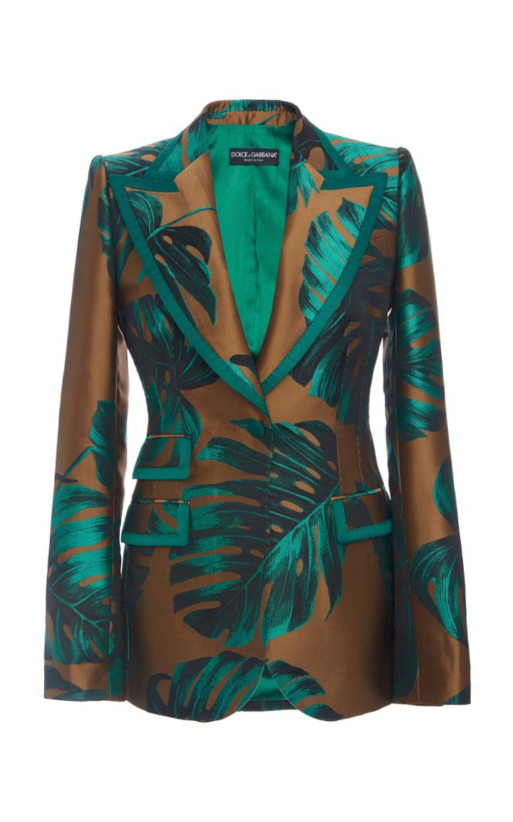 Moda Operandi Dolce & Gabbana Palm Jacquard Blazer Size: 38