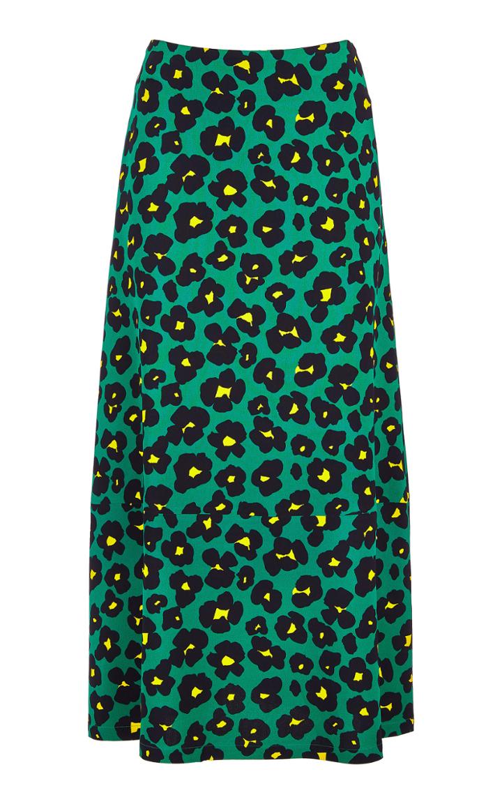 La Doublej Printed Crepe Midi Skirt