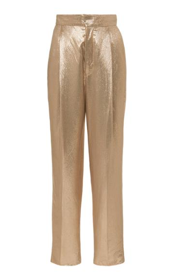 Dundas High-rise Metallic Satin Trousers