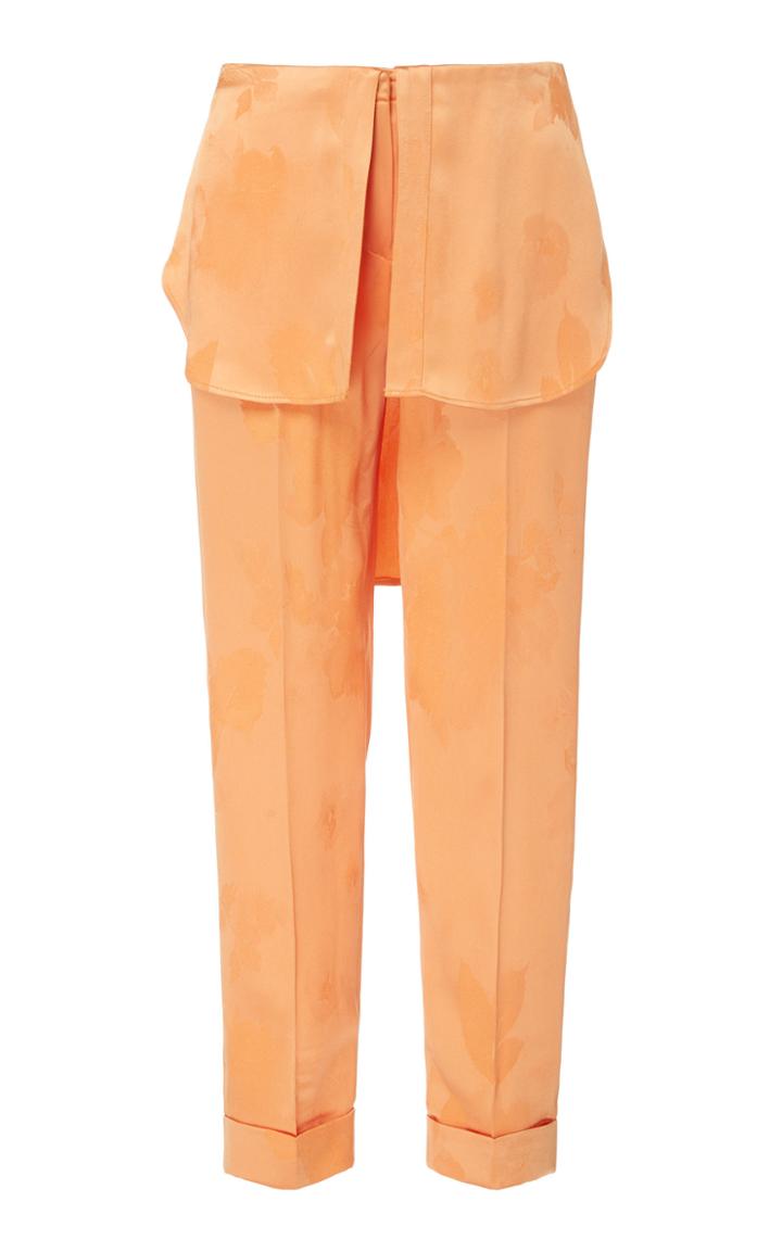 Hellessy Kooning Pintucked Satin-effect Jacquard Slim Pants