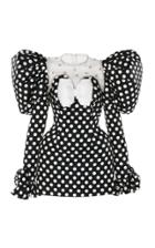 Moda Operandi Richard Quinn Embroidered Polka-dot Satin Dress Size: 6