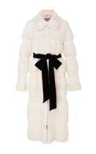 Monique Lhuillier Mink Laser Shaved Insert Coat