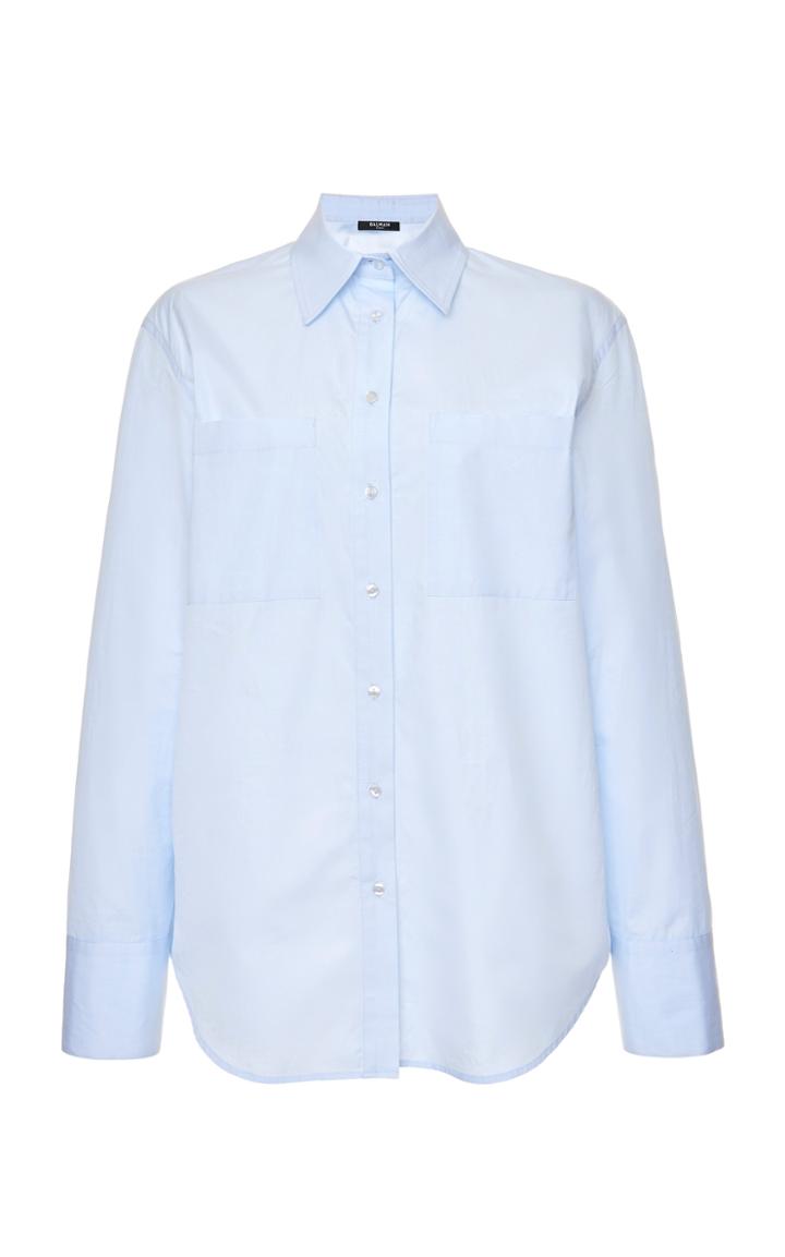 Moda Operandi Balmain Pointed-collar Poplin Blouse