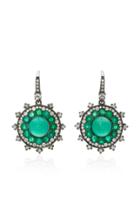 Nam Cho 18k White Gold Emerald And Diamond Earrings