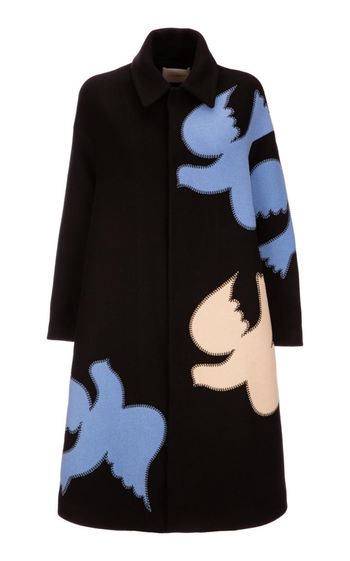 Moda Operandi La Doublej Oversized Intarsia Wool-blend Coat
