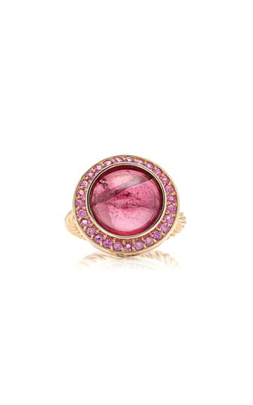 Misahara Stena 18k Rose Gold Rubellite And Sapphire Ring