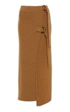 Jonathan Simkhai Wrap Ribbed-knit Wool-blend Midi Skirt