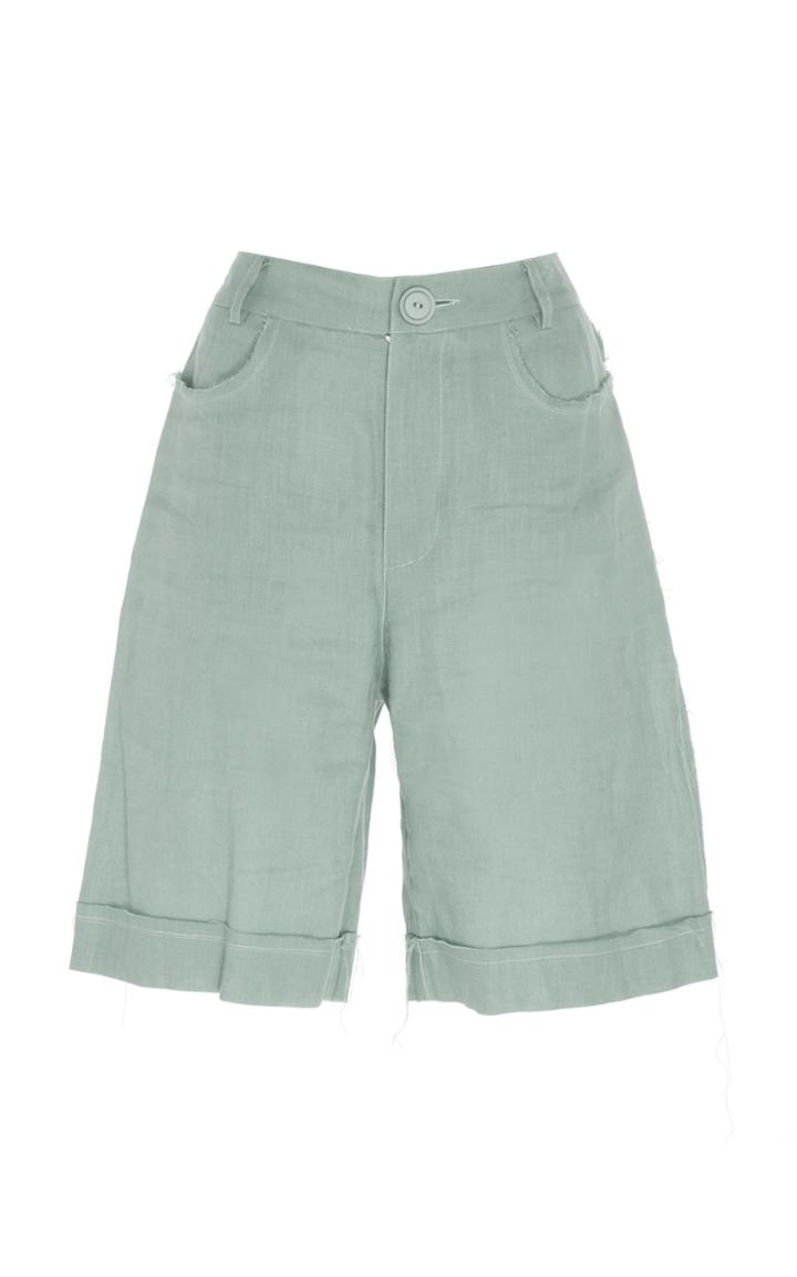 Albus Lumen Lumen Distressed Linen Shorts