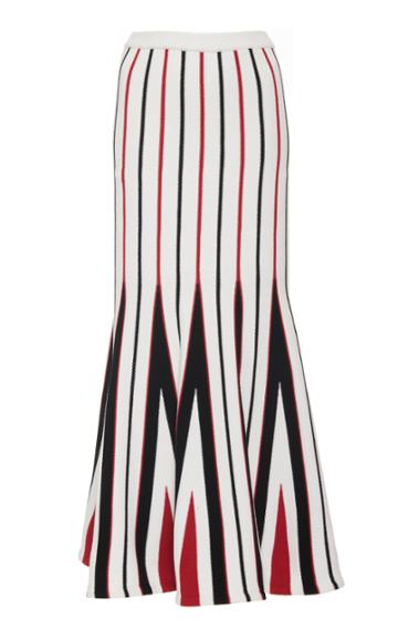 Gabriela Hearst Aegina Striped Godet Wool Maxi Skirt