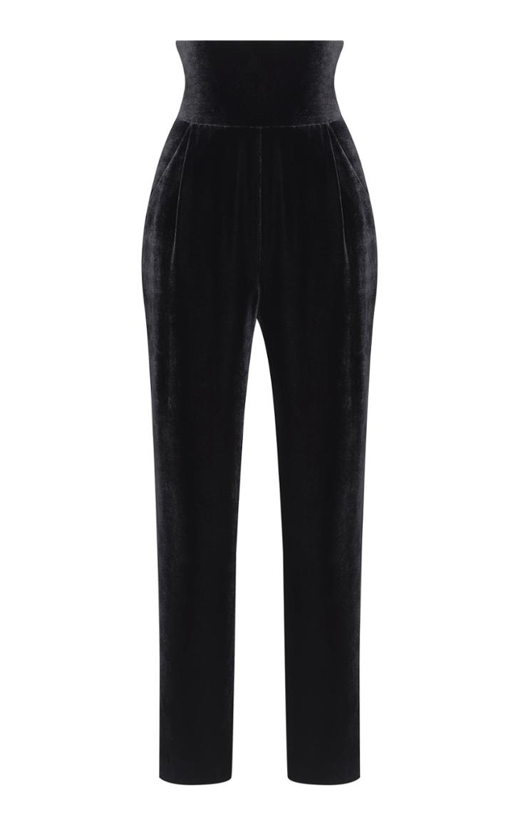 Rasario High Waist Silk-blend Velvet Pants