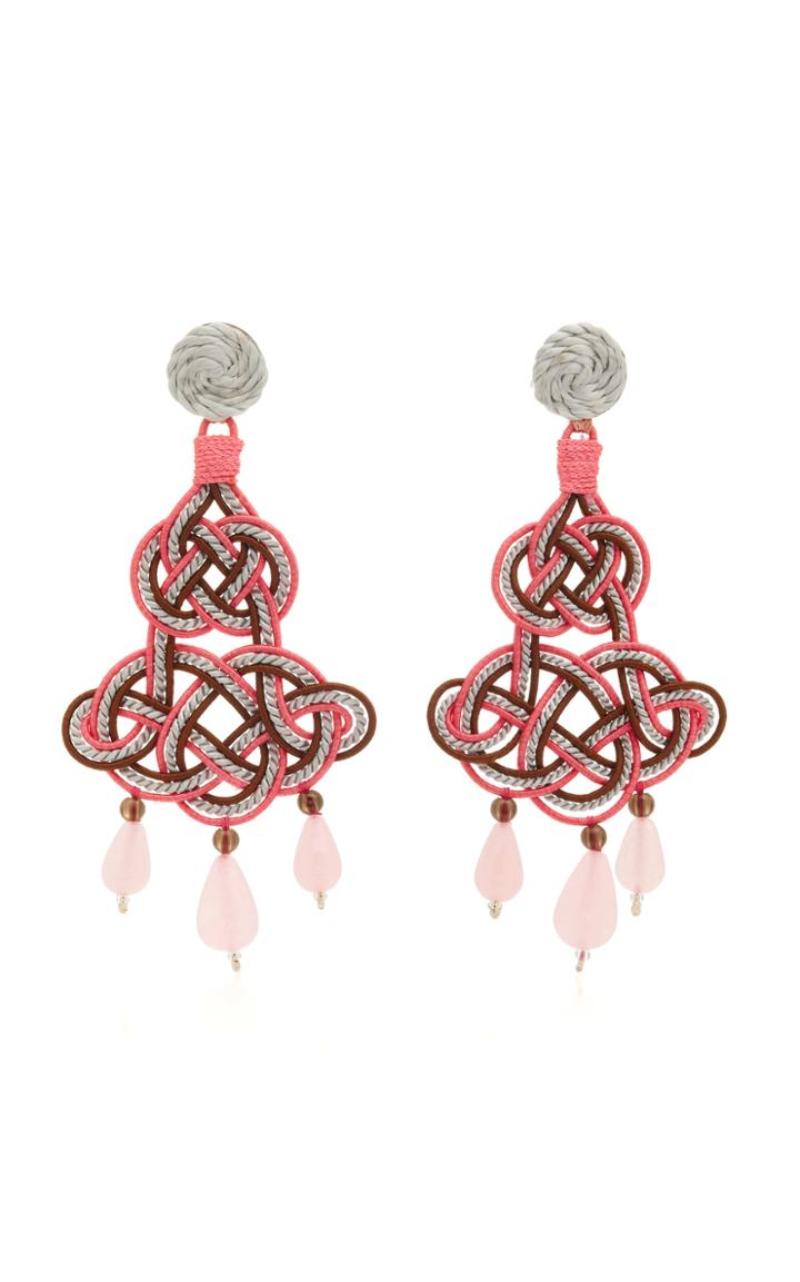 Anna E Alex Woven Multi-stone Silver-plated Earrings