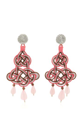Anna E Alex Woven Multi-stone Silver-plated Earrings