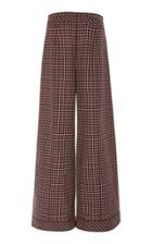 Courrges High-waisted Houndstooth Wool Trousers