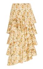 Moda Operandi Markarian Scala Yellow Floral Tiered Ruffle Skirt Size: 0