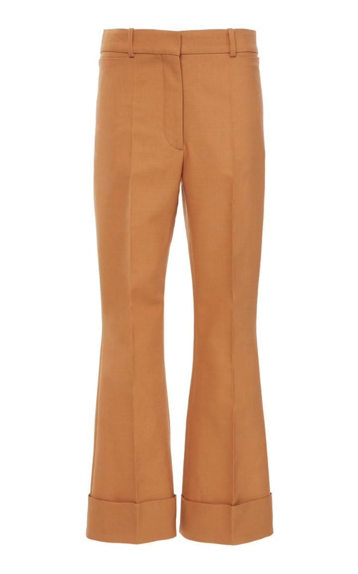 Moda Operandi Joseph Tile Wool-blend Faille Cuffed Flared-leg Trousers