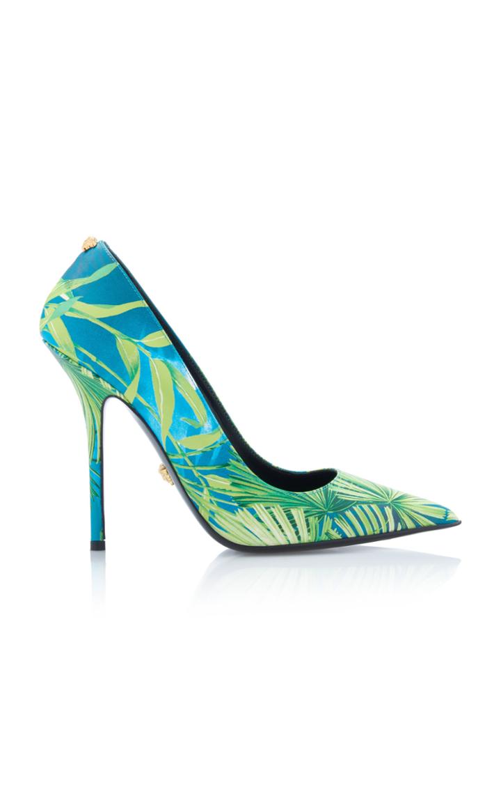 Moda Operandi Versace Leather Printed Pumps Size: 35.5