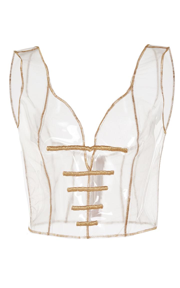 Sandra Mansour Chaldene Embroidered Plastic Corset
