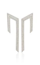 Moda Operandi Ralph Masri Phoenician Script Diamond And 18k White Gold Earrings