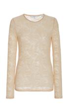 Moda Operandi Vince Leaf Jacquard Long Sleeve Crew Neck Top