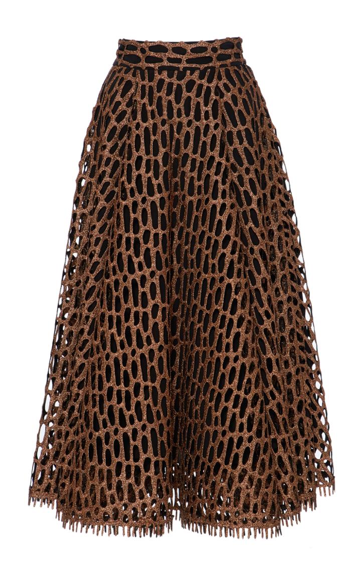 Christian Siriano Metallic Honeycomb A-line Skirt