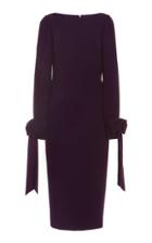 Pamella Roland Bow-accented Stretch Crepe Dress