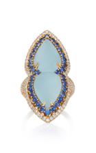 Sara Weinstock 18k Gold Aquamarine Sapphire And Diamond Ring