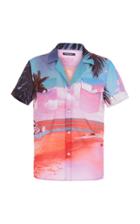 Balmain Beach Print Cotton Shirt