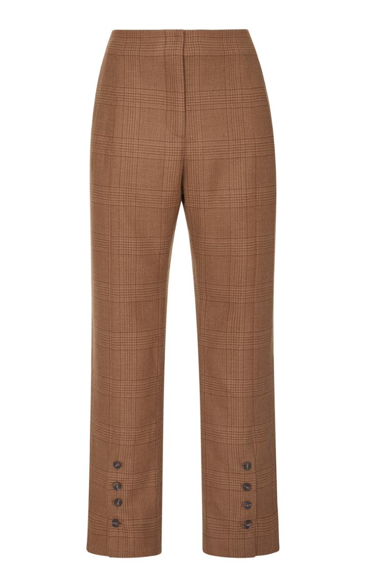 Jonathan Simkhai Cropped Checked Wool Slim-leg Pants