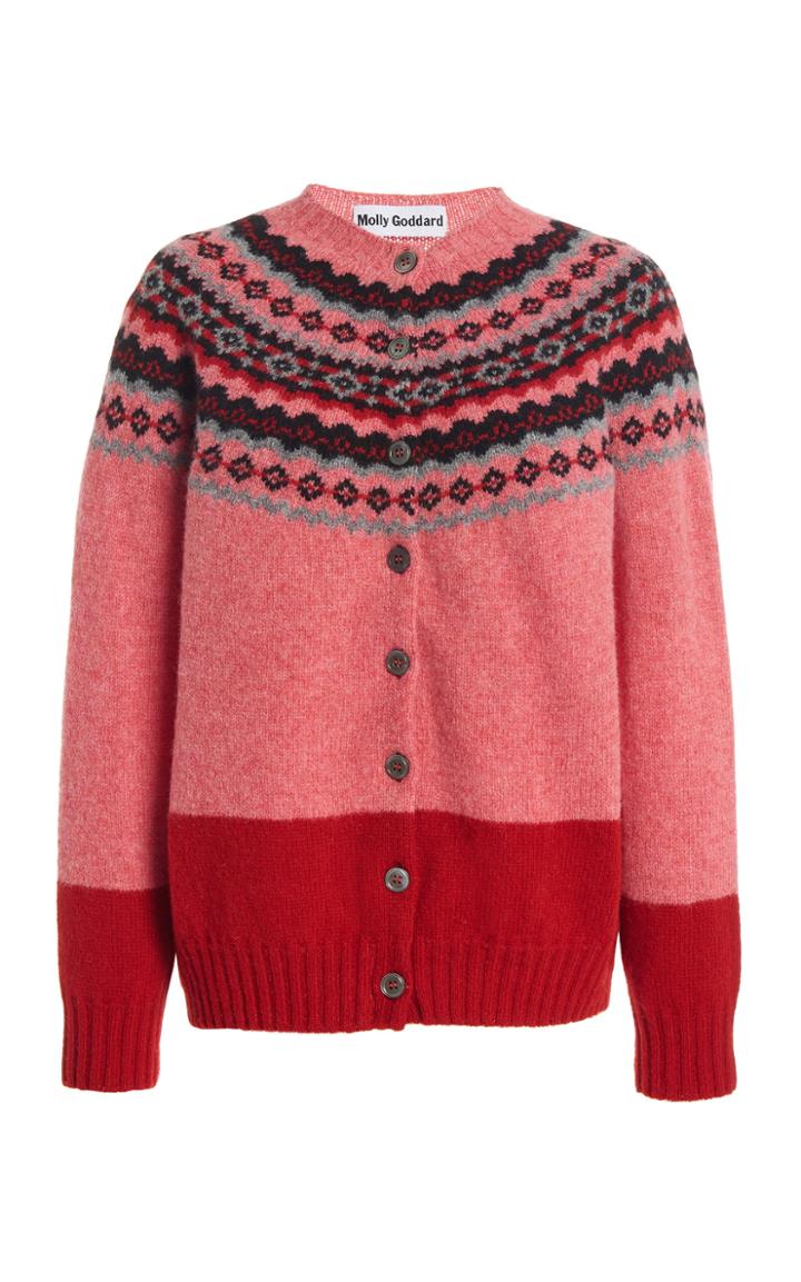 Moda Operandi Molly Goddard Timmy Fair Isle Wool Cardigan