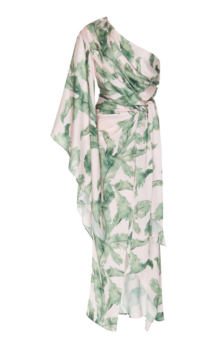 Significant Other Caspian Printed One-shoulder Midi Dress