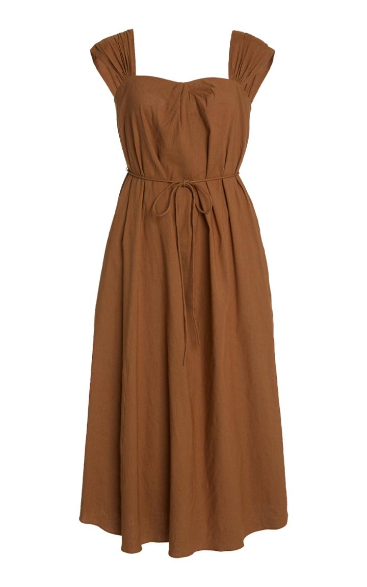 Moda Operandi Vince Tie-accent Linen-blend Dress