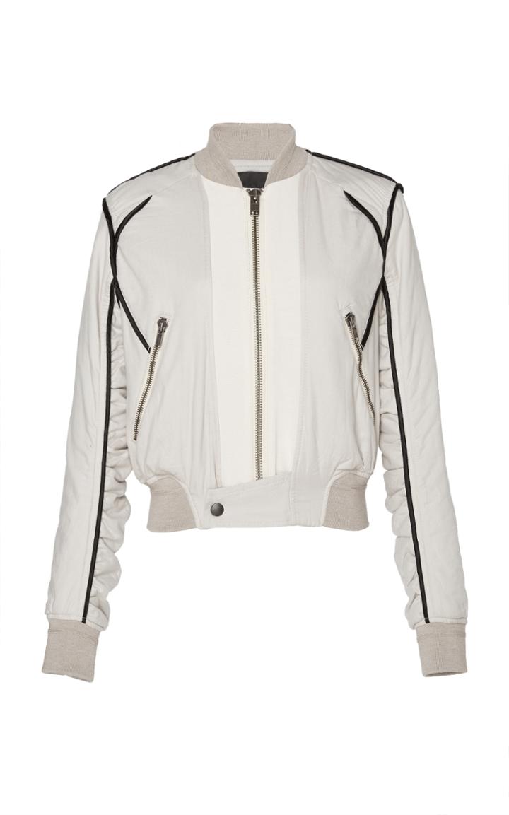 Haider Ackermann Paneled Ivory Bomber Jacket