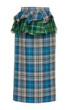 Tata Naka Frilly Peplum Checked Skirt