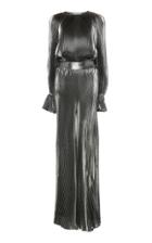 Alberta Ferretti Pleated Wide-leg Silk-blend Jumpsuit