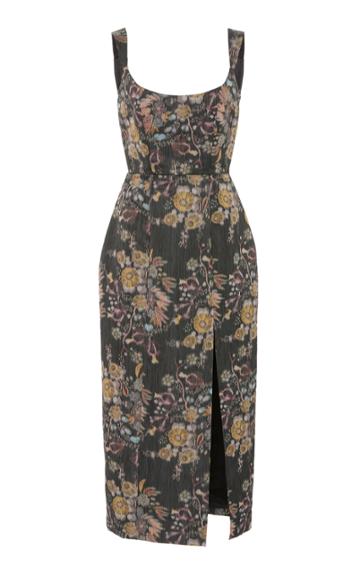 Markarian Exclusive Ladies Night Floral-print Taffeta Dress