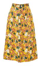 Christine Alcalay Saffron Print Pleated Skirt