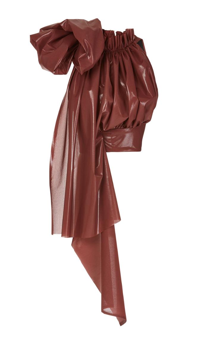 Maticevski Coeur Glossy Ruched Top