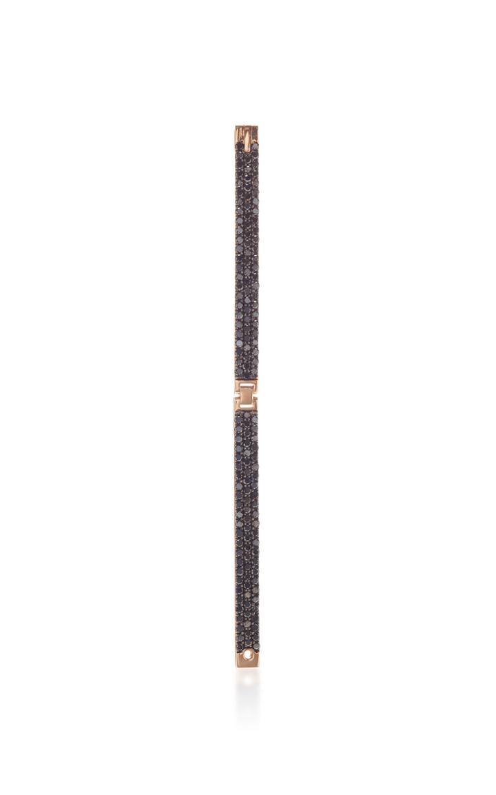 Kim Mee Hye Single Black Diamond Swing Swing Earring