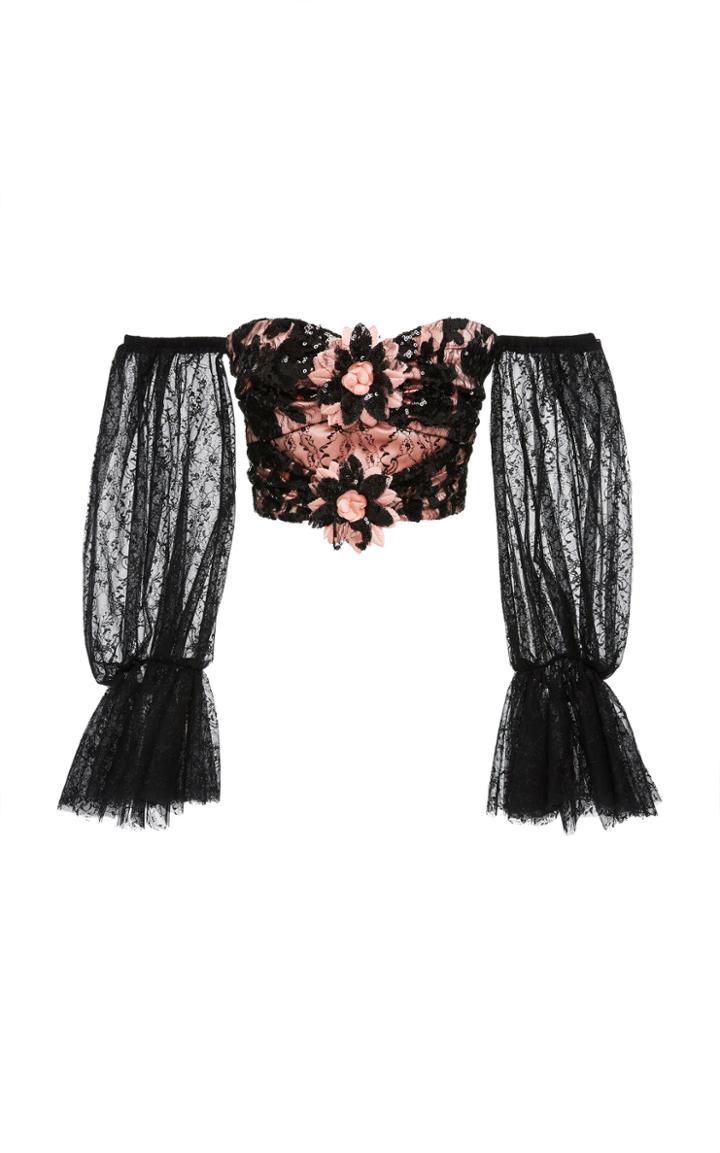 Rodarte Sequin And Floral Tulle Skirt