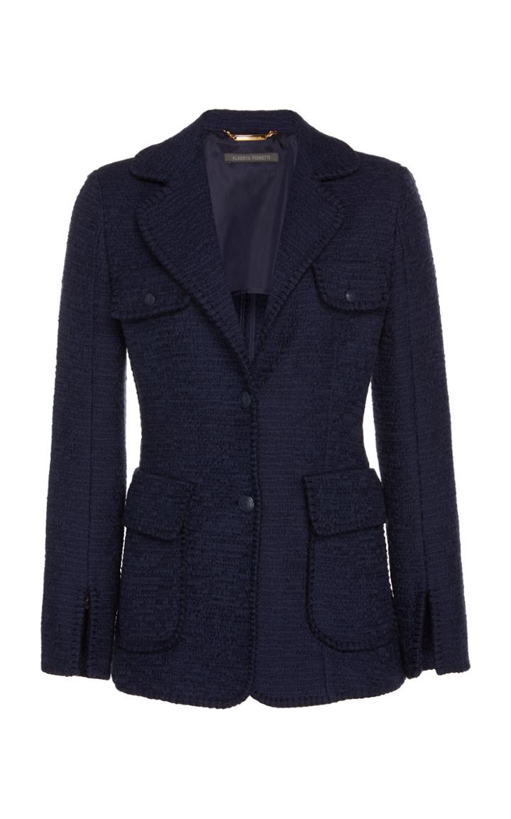Alberta Ferretti Tweed-effect Cotton-blend Jacket