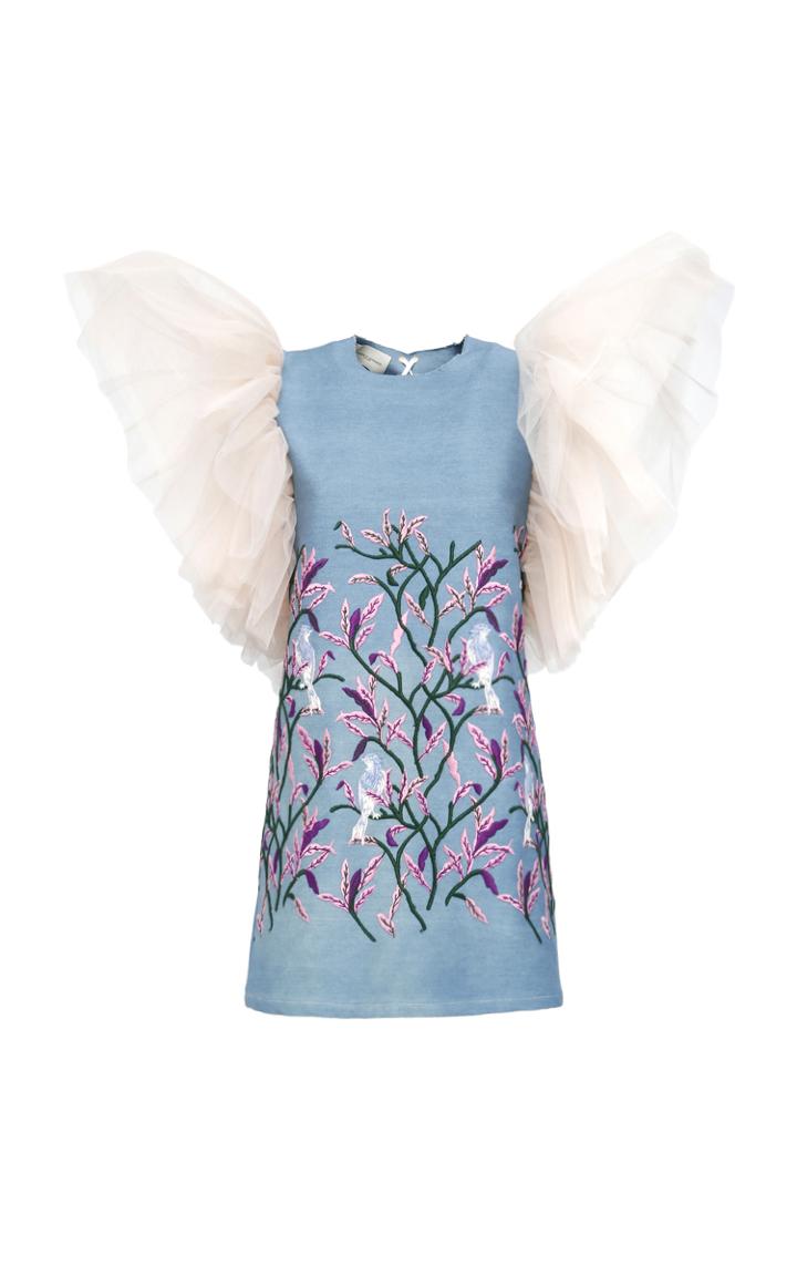 Giuseppe Di Morabito Embroidered Chinoiserie Denim Dress