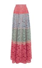 Alexis Esma Long Colorblock Lace Skirt