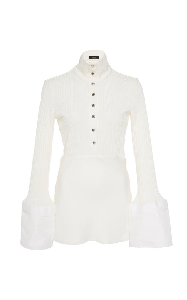 Ellery Monumento Ribbed Knit Tulip Top