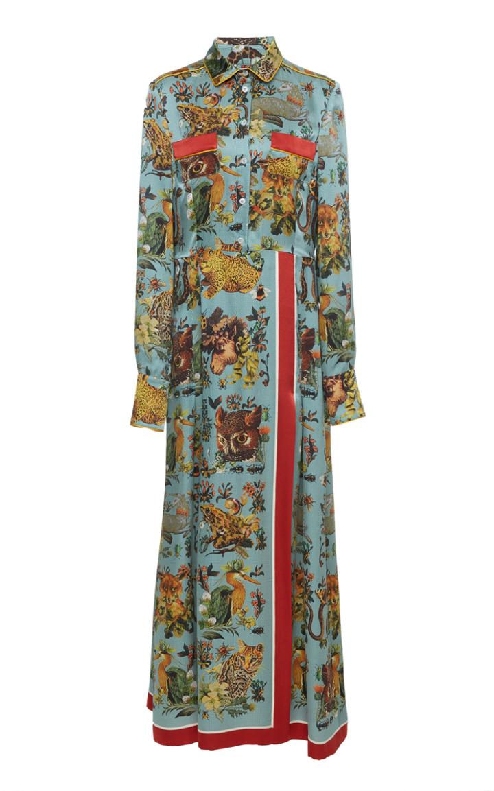 For Restless Sleepers Fedra Printed Silk Maxi Dress