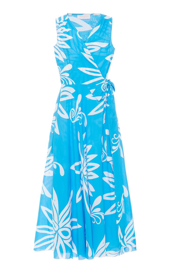 Moda Operandi Eywasouls Malibu Lara Printed Cotton Wrap Dress Size: Xs/s