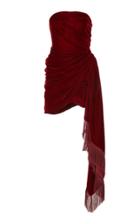 Oscar De La Renta Strapless Fringe-trimmed Velvet Mini Dress