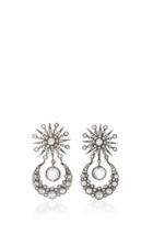 Colette Jewelry Star And Moon 18k Oxidized Gold Diamond And Moonstone Earrings