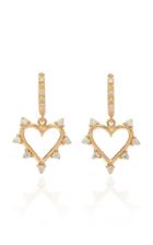 Marlo Laz Open Heart 14k Gold Diamond Earrings